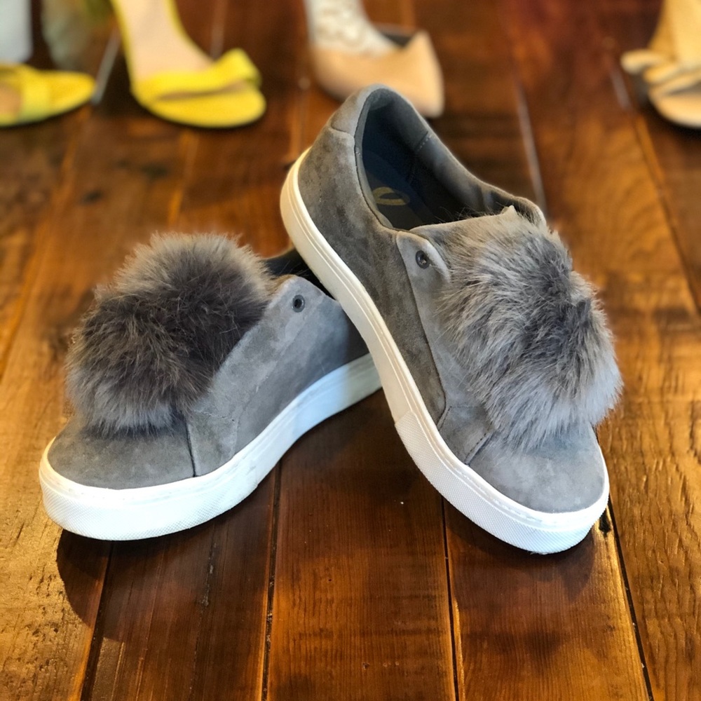 Gray J/Slides Suede Slip-On Sneakers